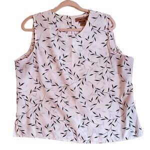 1X Plus Size Notations White‎ Black Sleeveless Blouse Keyhole Neck Pre-owned